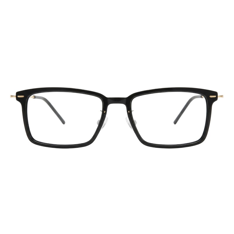 Rectangle Black Golden Eyeglasses