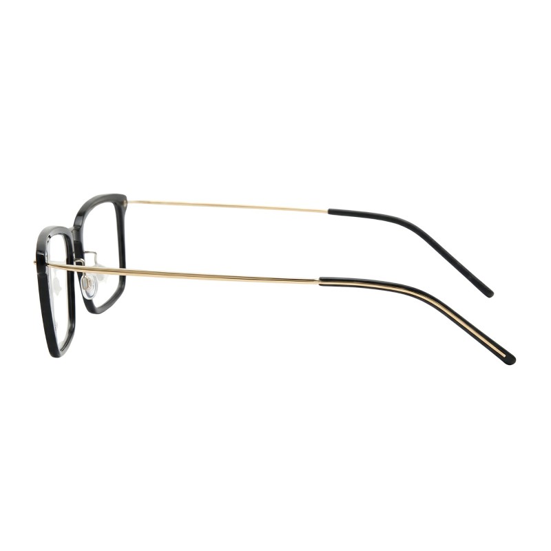 Rectangle Black Golden Eyeglasses