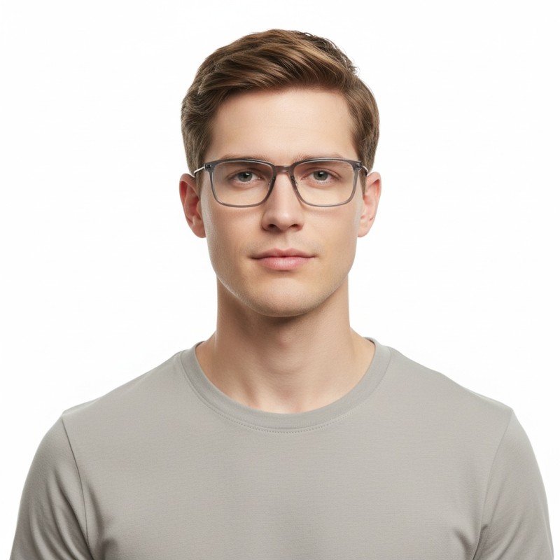 Rectangle Grey Eyeglasses