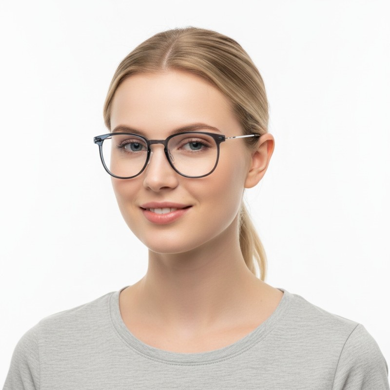 Square Blue Eyeglasses