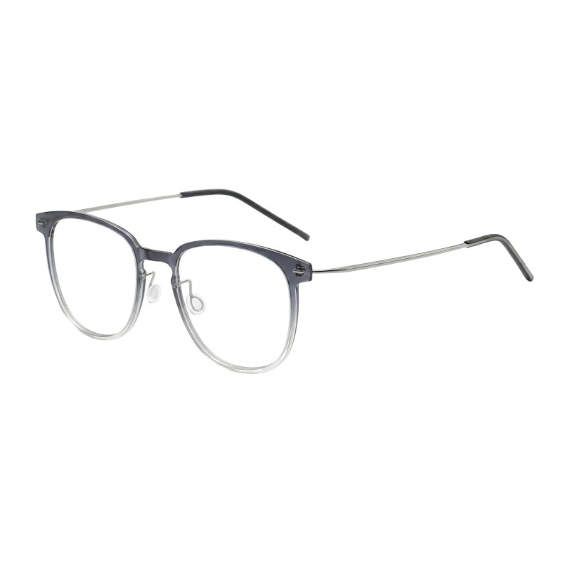 Square Blue Gray Eyeglasses