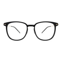 Lumina - Square Black Golden Eyeglasses