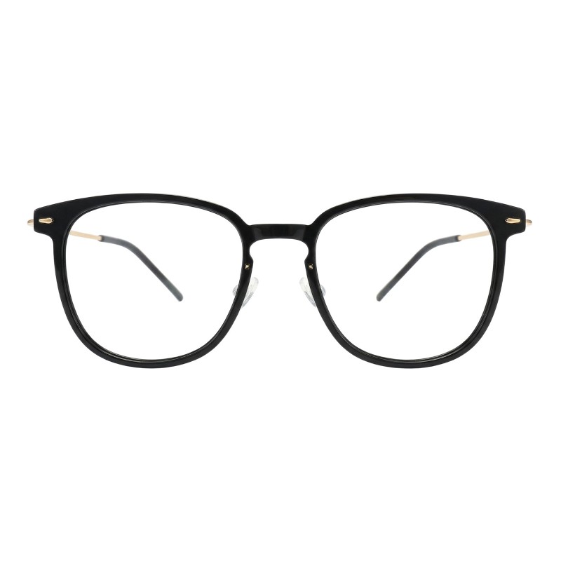 Square Black Golden Eyeglasses