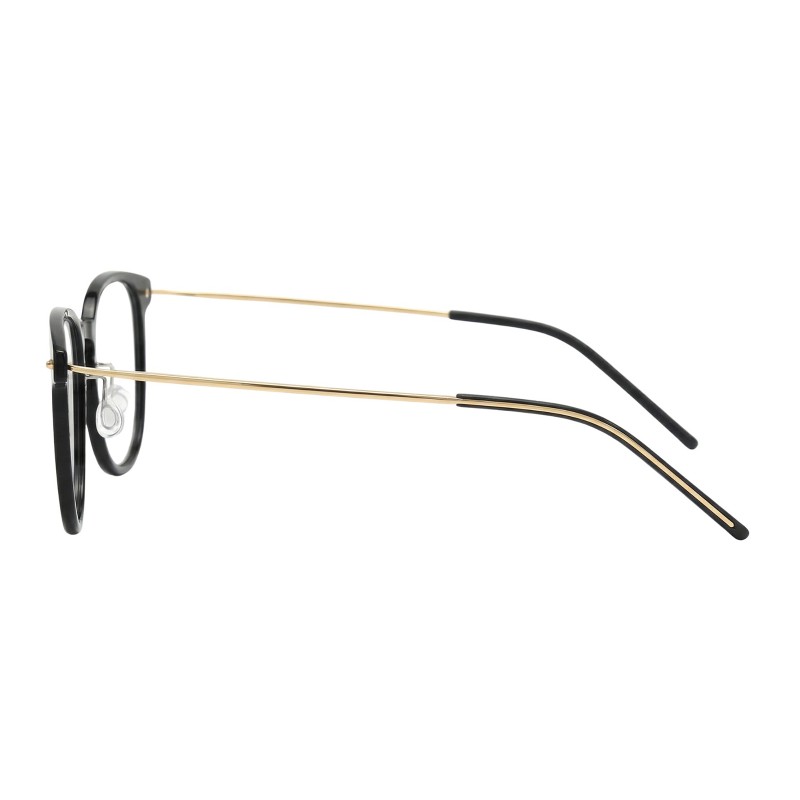 Square Black Golden Eyeglasses