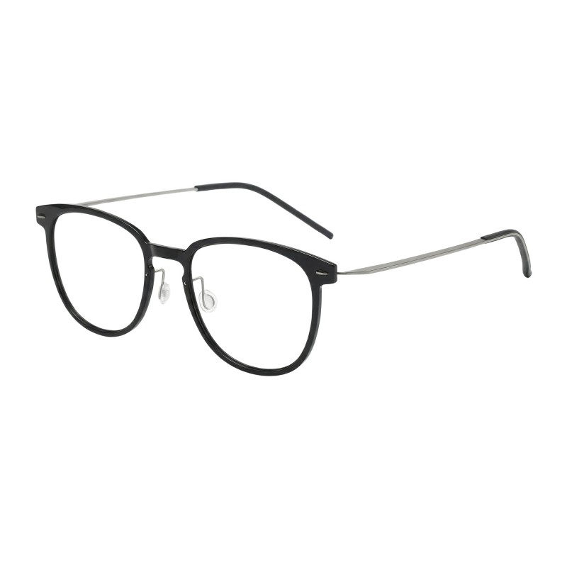 Square Black Gunmetal Eyeglasses