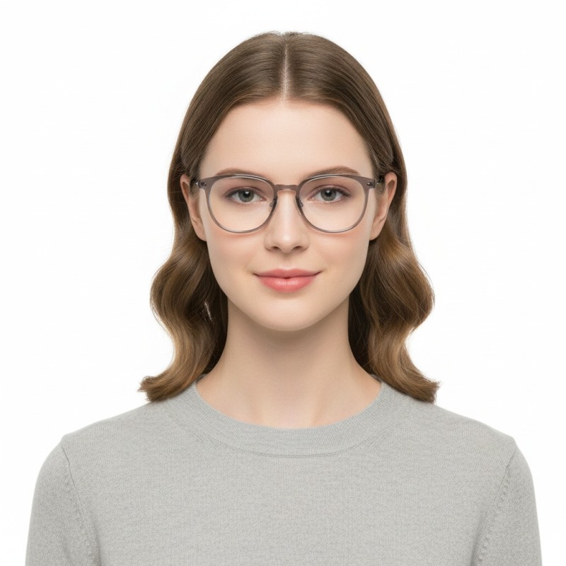 Square Grey Eyeglasses