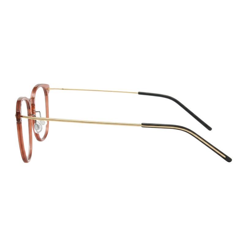 Square Red Gold Eyeglasses