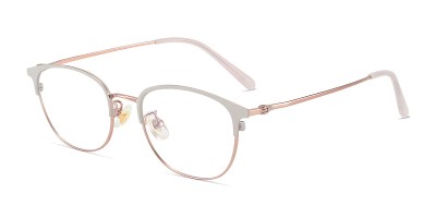 Browline White Eyeglasses