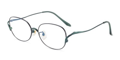 Oval Green Eyeglasses