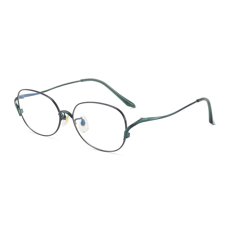 Oval Green Eyeglasses