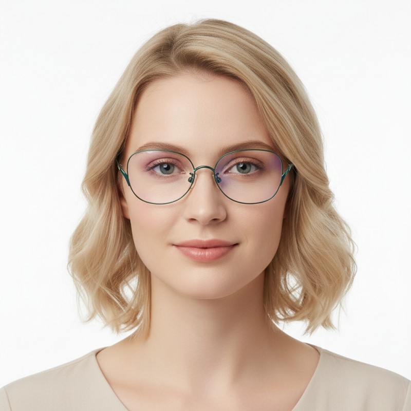 Oval Green Eyeglasses