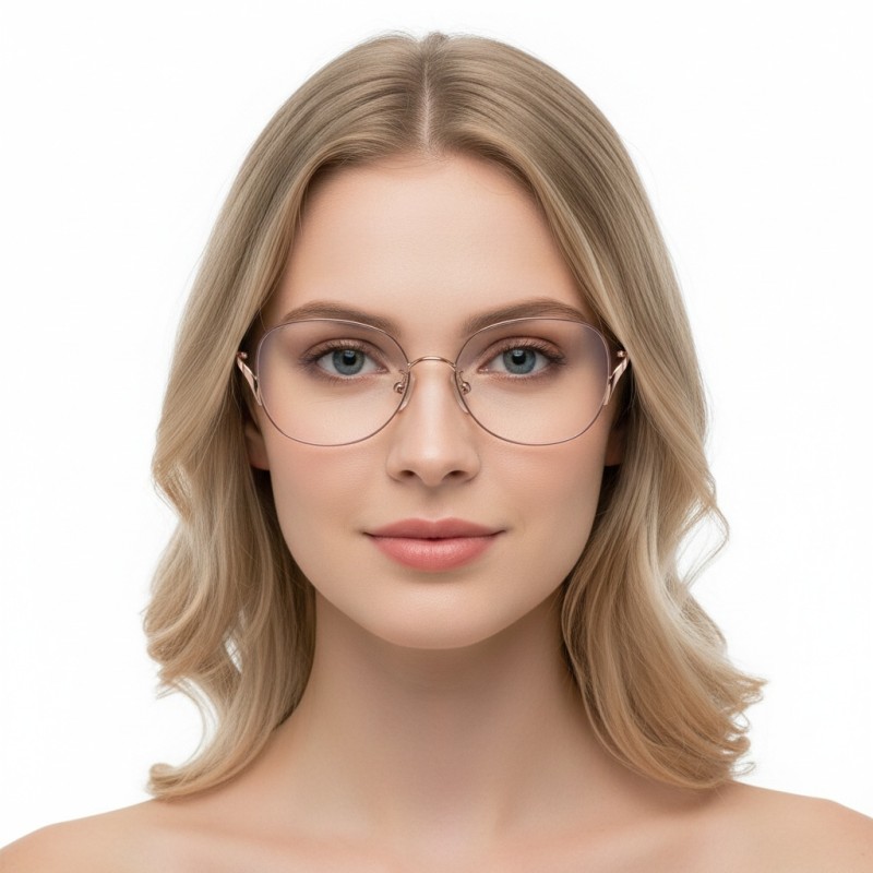 Oval Purple Eyeglasses