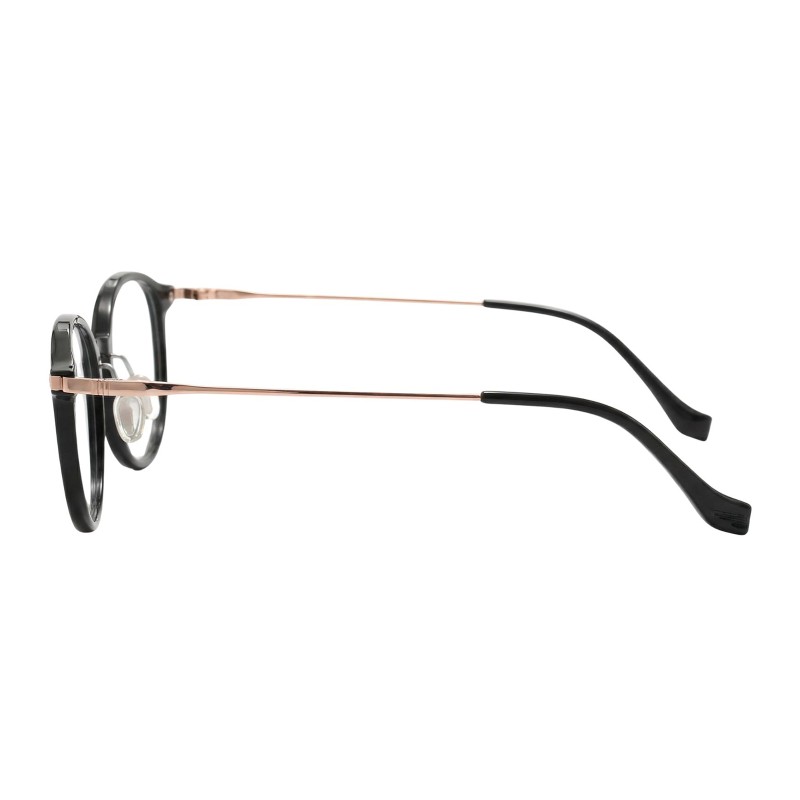 Round Black Rose Gold Eyeglasses