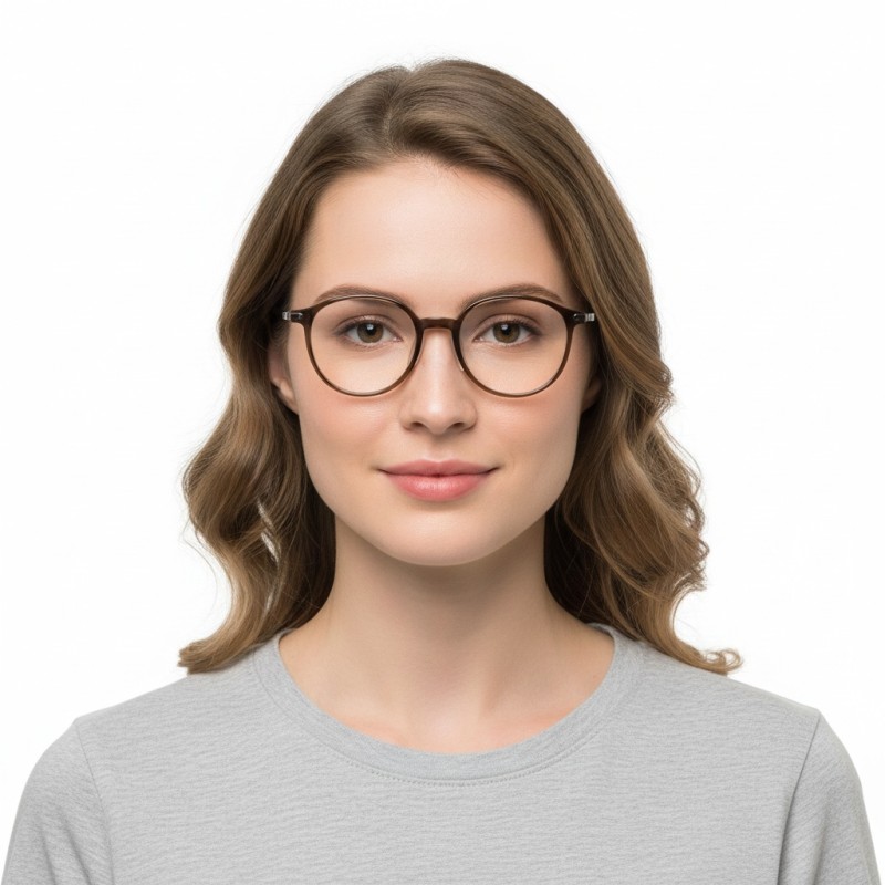 Round Brown Eyeglasses