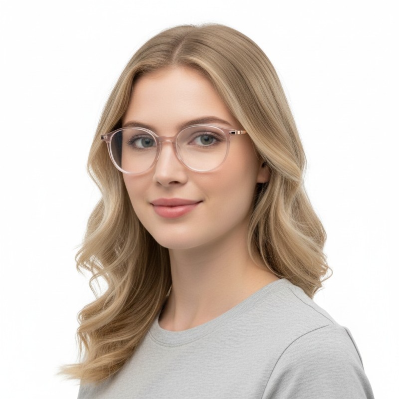 Round Pink Eyeglasses