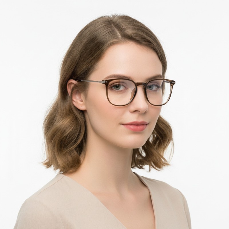 Round  Brown Eyeglasses