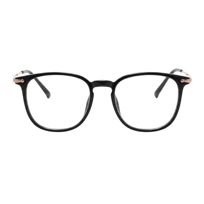 Round  Black Rose Gold Eyeglasses
