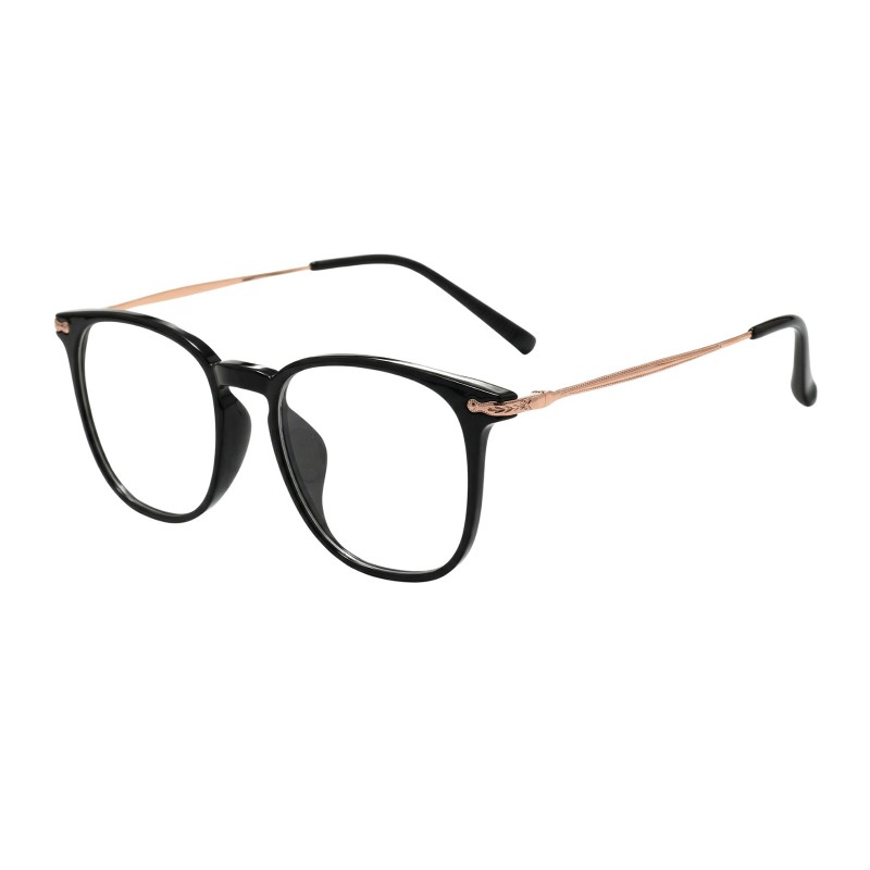 Round  Black Rose Gold Eyeglasses