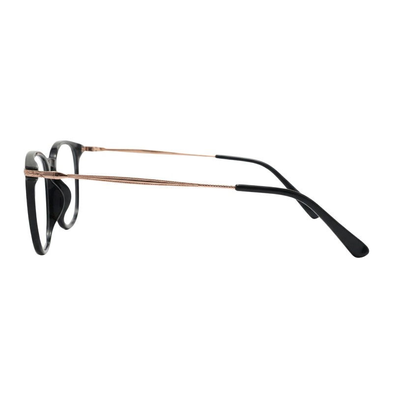 Round  Black Rose Gold Eyeglasses