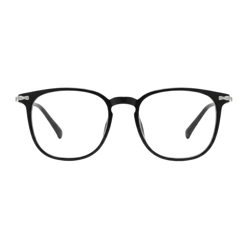 Round  Black Silver Eyeglasses