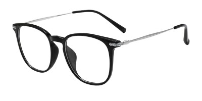 Round  Black Silver Eyeglasses