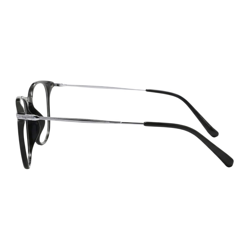 Round  Black Silver Eyeglasses