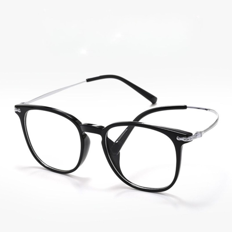 Round  Black Silver Eyeglasses