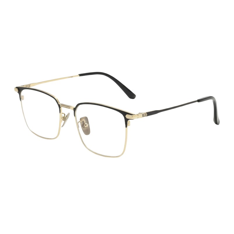 Browline Black Golden Eyeglasses