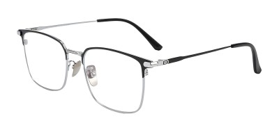Browline Black Silver Eyeglasses
