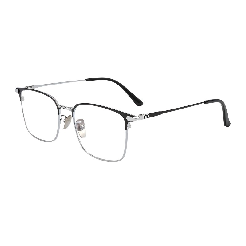Browline Black Silver Eyeglasses