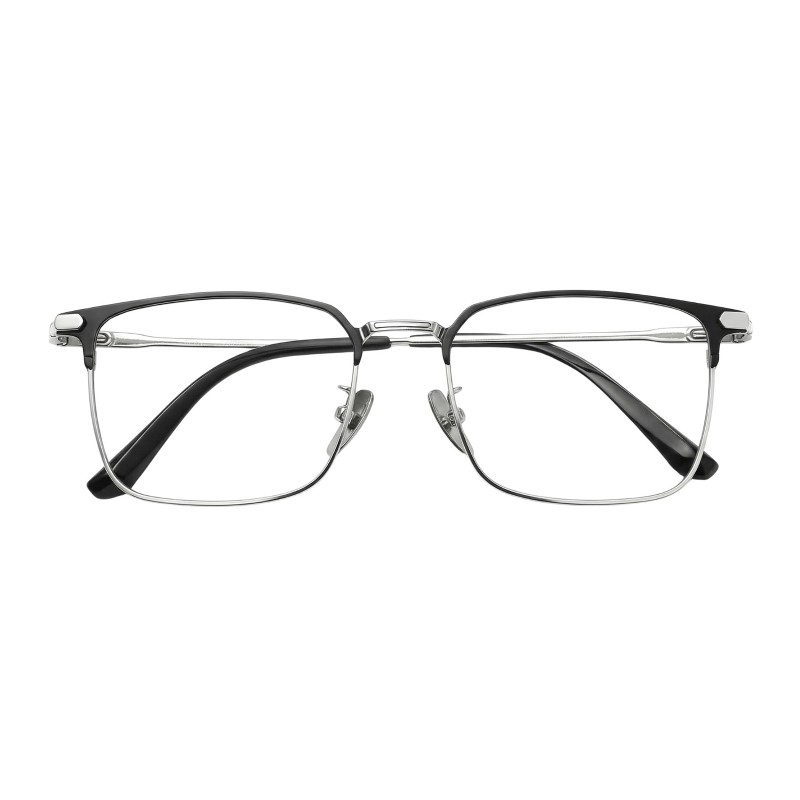 Browline Black Silver Eyeglasses