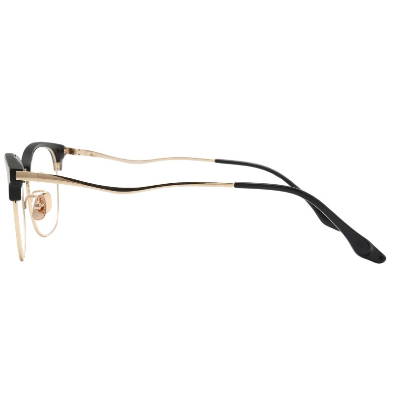 Ember Black Golden Browline Prescription Glasses additional view