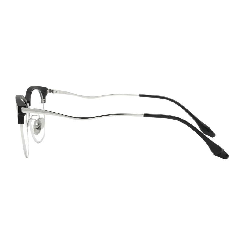 Browline Black Silver Eyeglasses