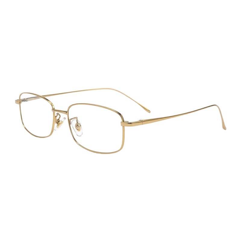 Rectangle Golden Eyeglasses