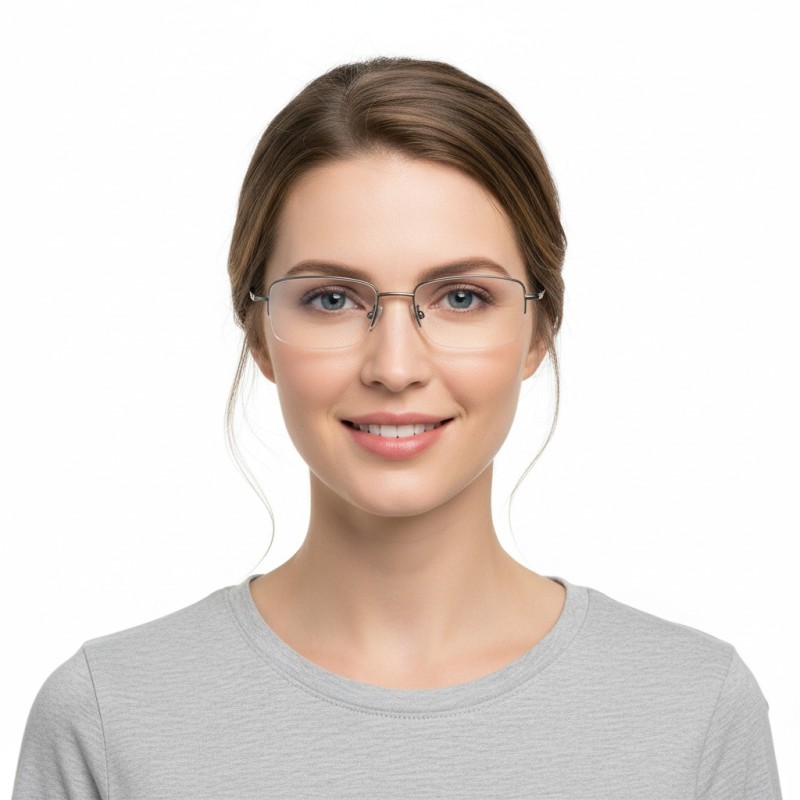 Rectangle Gunmetal Eyeglasses