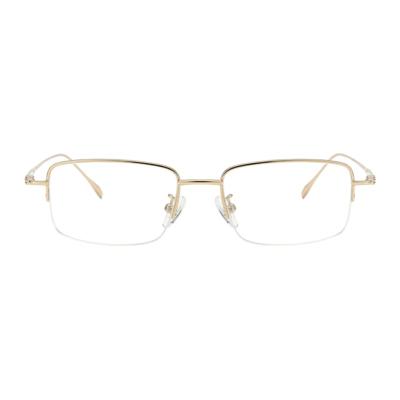 Rectangle Golden Eyeglasses