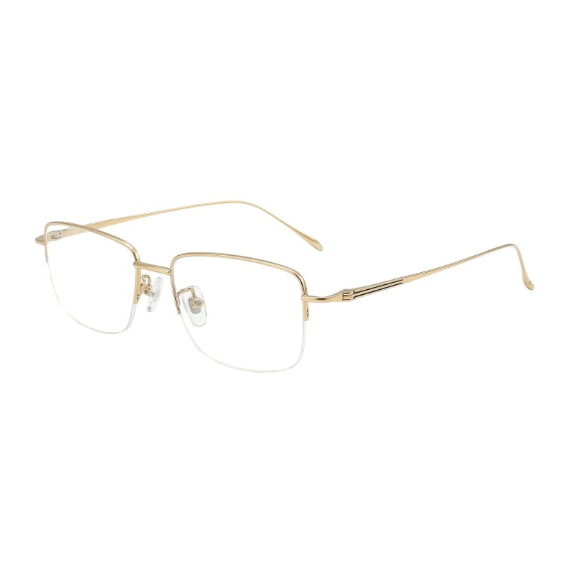 Rectangle Golden Eyeglasses