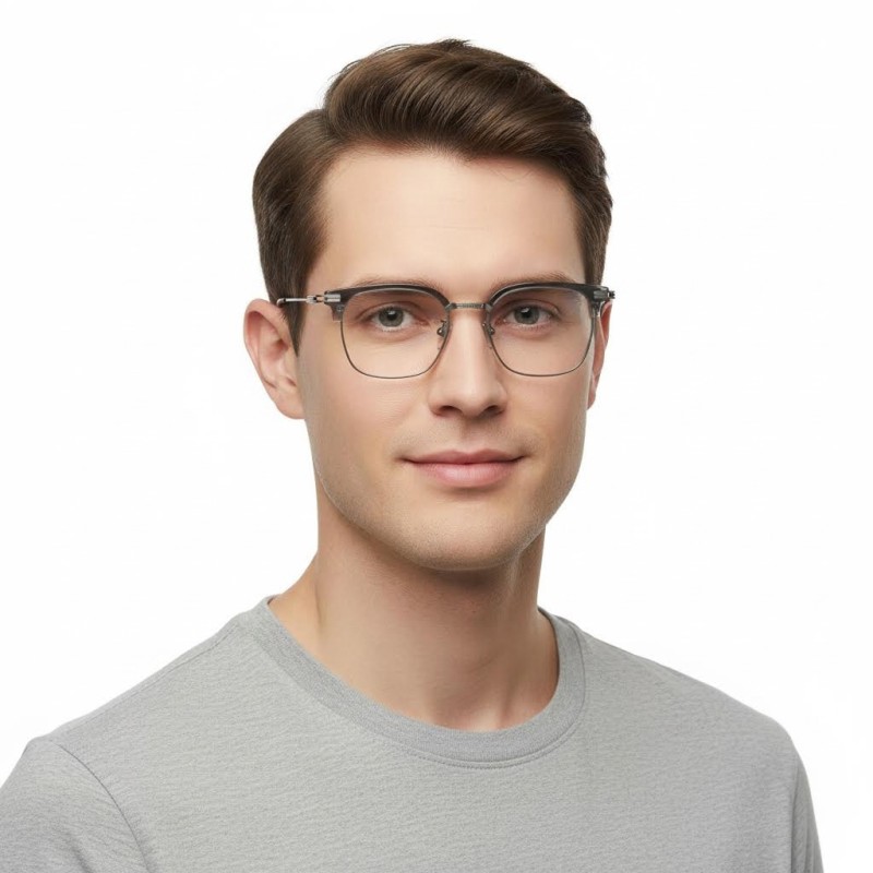 Browline Gray Eyeglasses