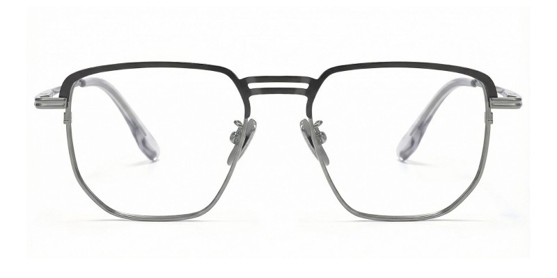 Fame Black Gunmetal Square Prescription Glasses