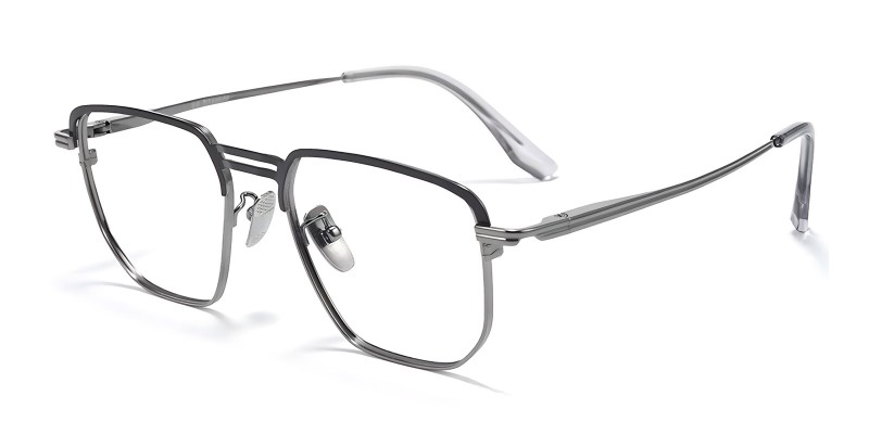 Fame Black Gunmetal Square Prescription Glasses additional view