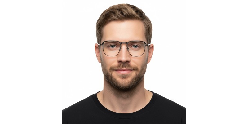Fame Black Gunmetal Square Prescription Glasses additional view
