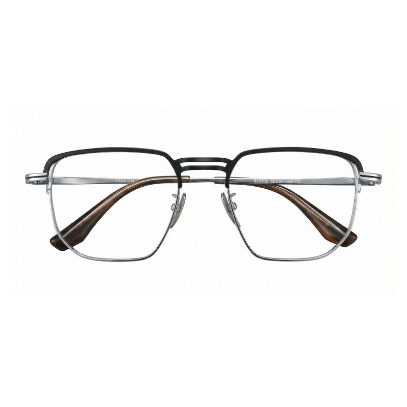 Aviator Black Silver Eyeglasses