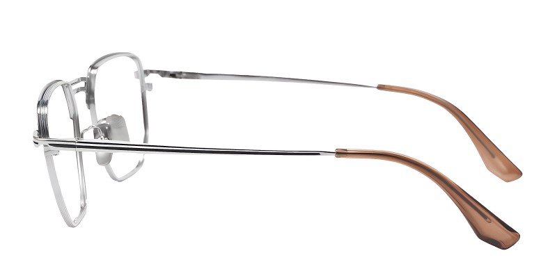 Fame Black Silver Square Prescription Glasses additional view