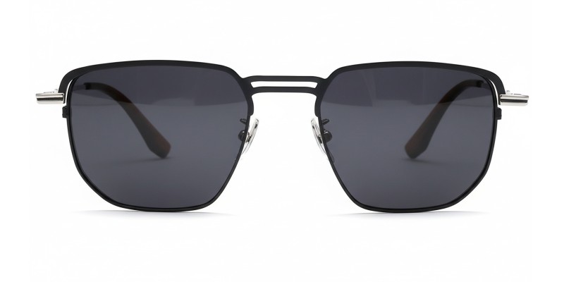 Fame Black Silver Square Prescription Glasses additional view