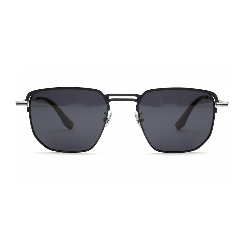 Aviator Black Silver Eyeglasses