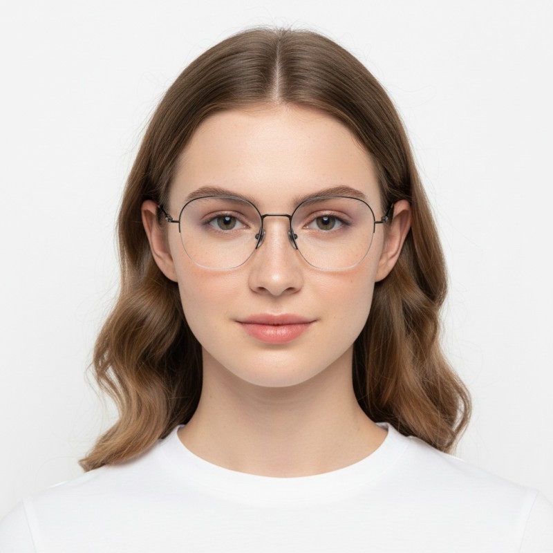 Polygon Black Eyeglasses