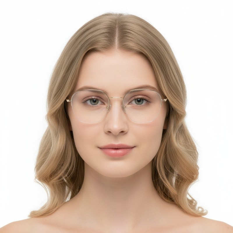 Polygon Golden Eyeglasses