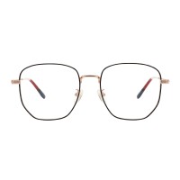 Rhea - Polygon Black Rose Gold Eyeglasses