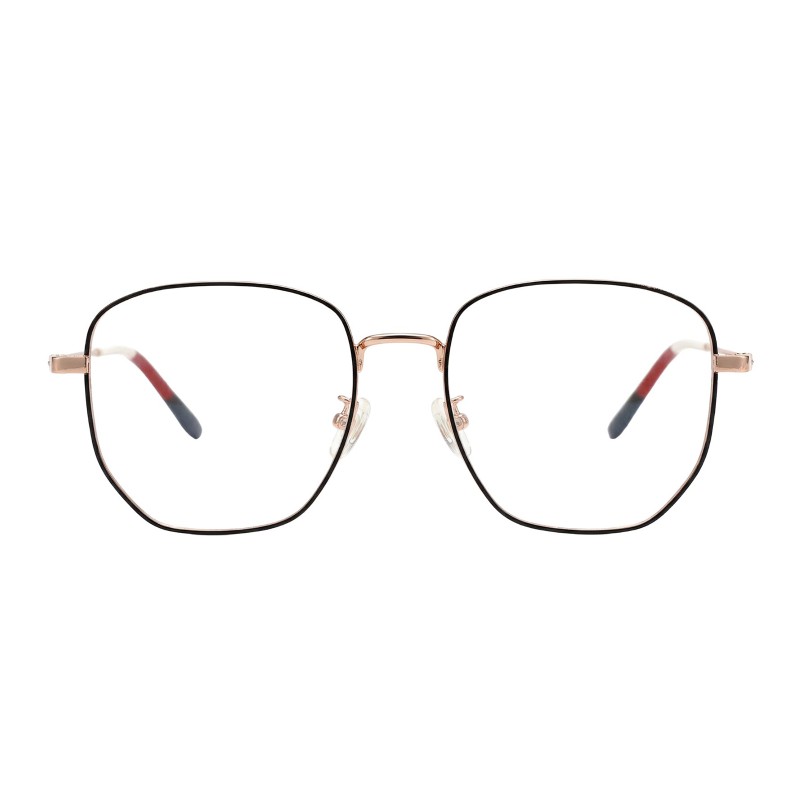 Polygon Black Rose Gold Eyeglasses