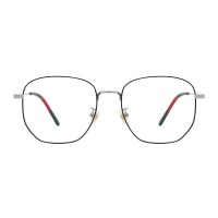 Rhea - Polygon Black Silver Eyeglasses
